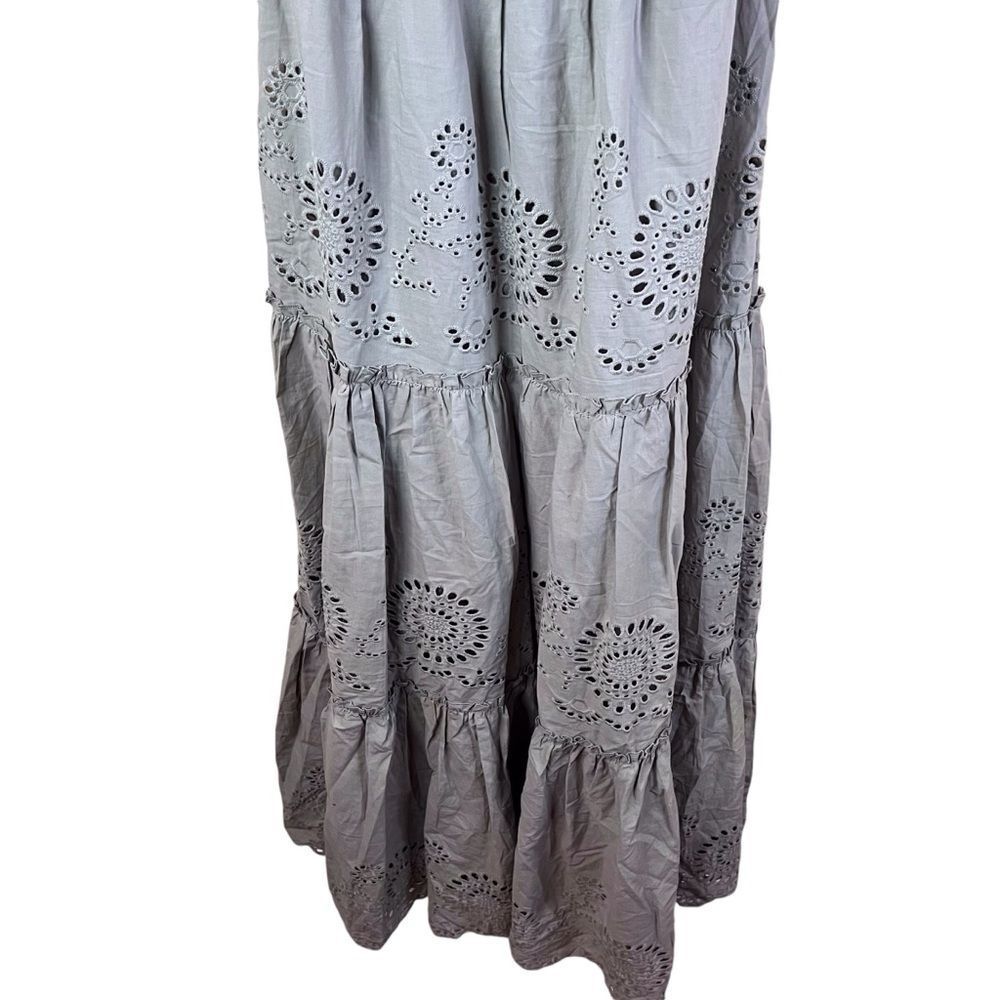 Zara Gray Maxi Dress with Eyelet Details - Picture 4 of 8